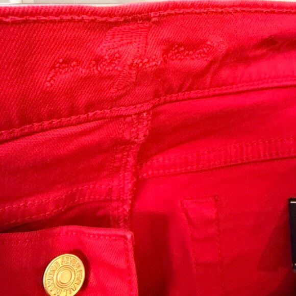 7 for all Mankind Red Skinny Jeans - Picture 2 of 3